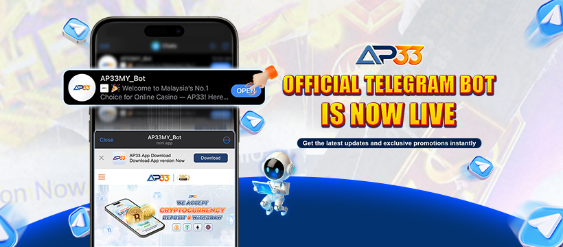 AP33 Official Telegram Bot is now live, offering casino players instant updates, secure access, and exclusive promotions inside Telegram.